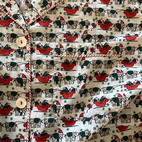 Roller Rabbit Holly Jolly Hathi Christmas Pajama Sleep shirt NWT XL - Picture 3 of 4